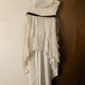 Teeze Me White Dress with black ribbon